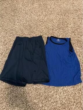 Boys Small Activewear Outfit Blue Black